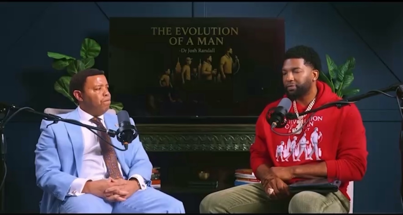 Dr. Joshua Randall recording a podcast conversation